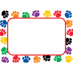 TEACHER CREATED RESOURCES Colorful Paw Prints Name Tags/Labels