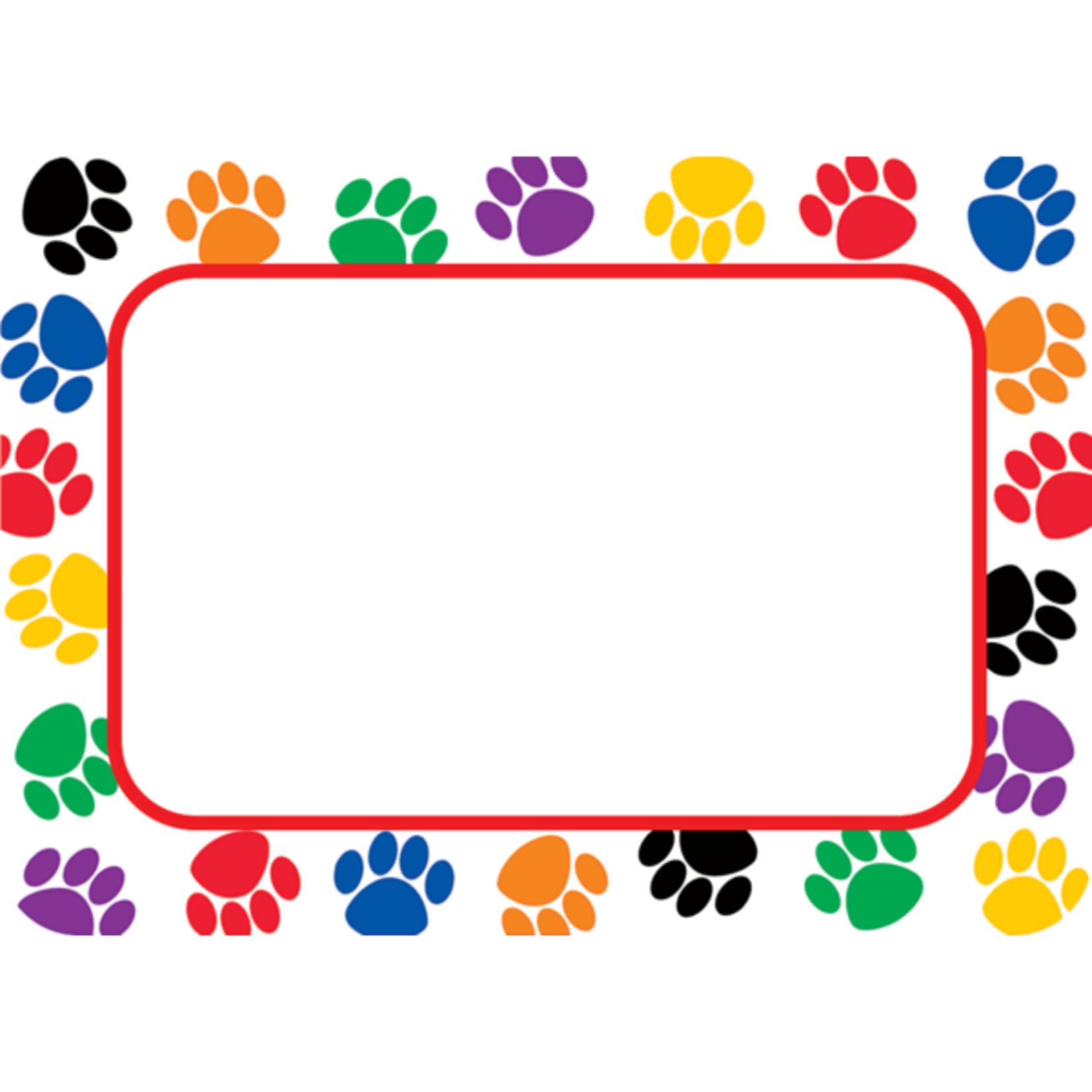 TEACHER CREATED RESOURCES Colorful Paw Prints Name Tags/Labels