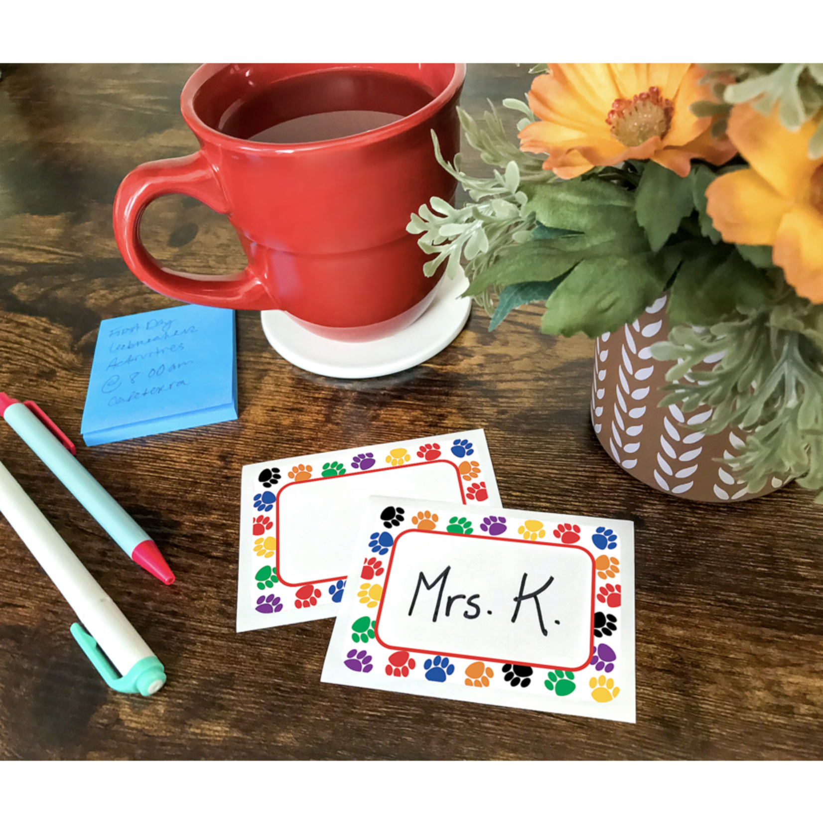 TEACHER CREATED RESOURCES Colorful Paw Prints Name Tags/Labels