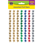 TEACHER CREATED RESOURCES Assorted Foil Stars Stickers Valu-Pak