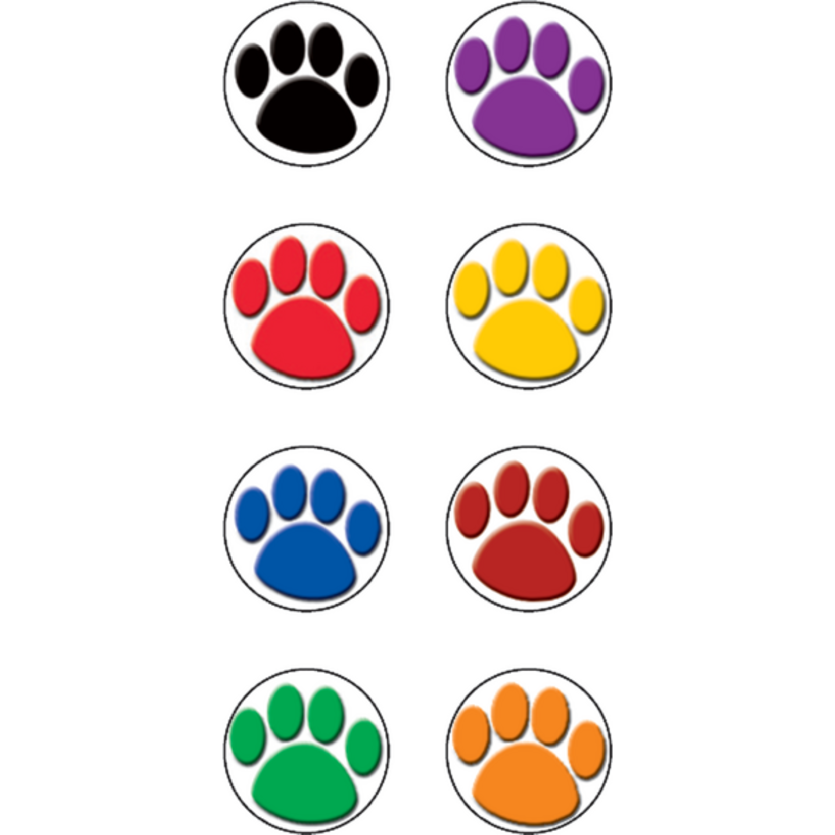 TEACHER CREATED RESOURCES Colorful Paw Prints Mini Stickers