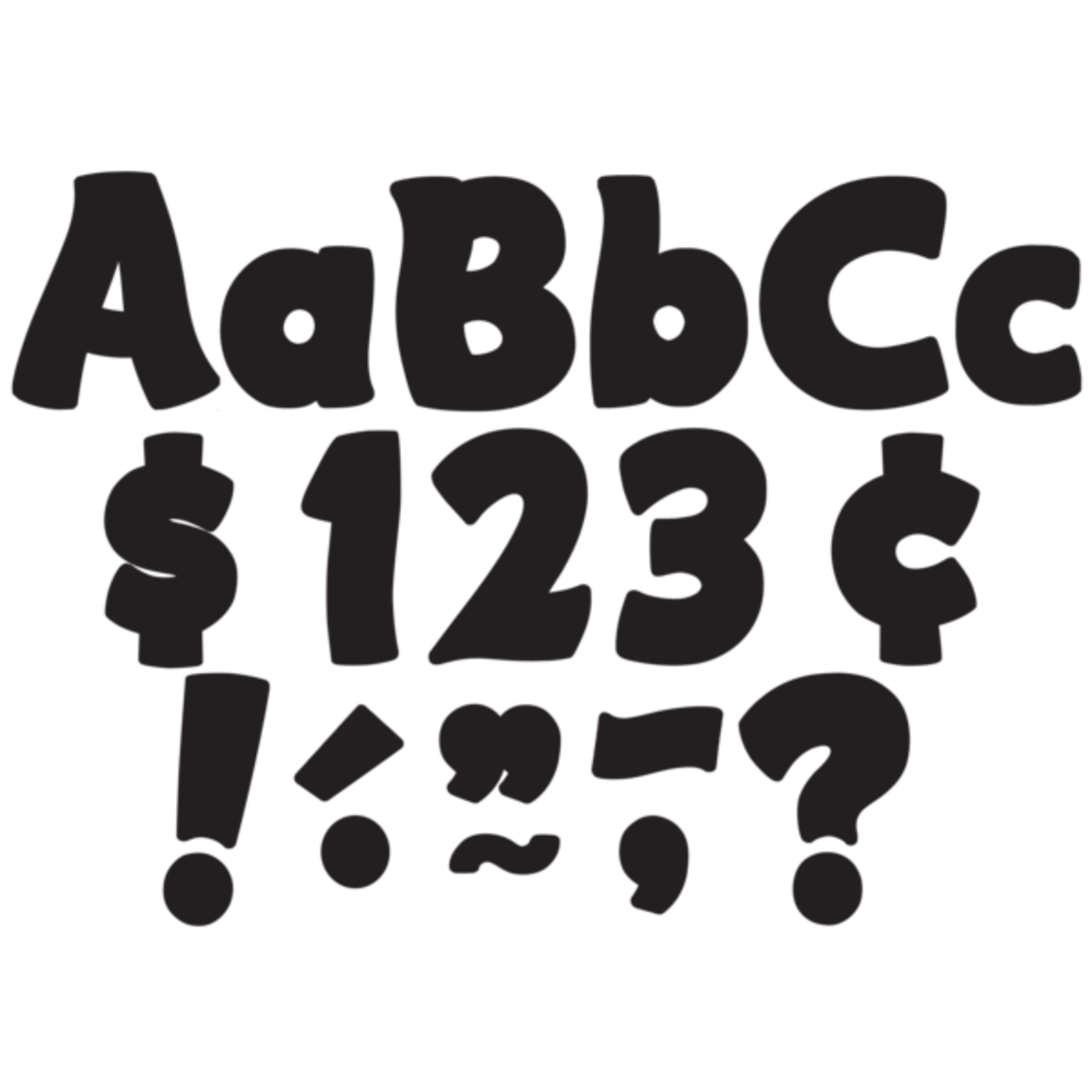 TEACHER CREATED RESOURCES Black Funtastic 4" Letters Combo Pack