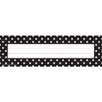 TEACHER CREATED RESOURCES Black Polka Dots Flat Name Plates