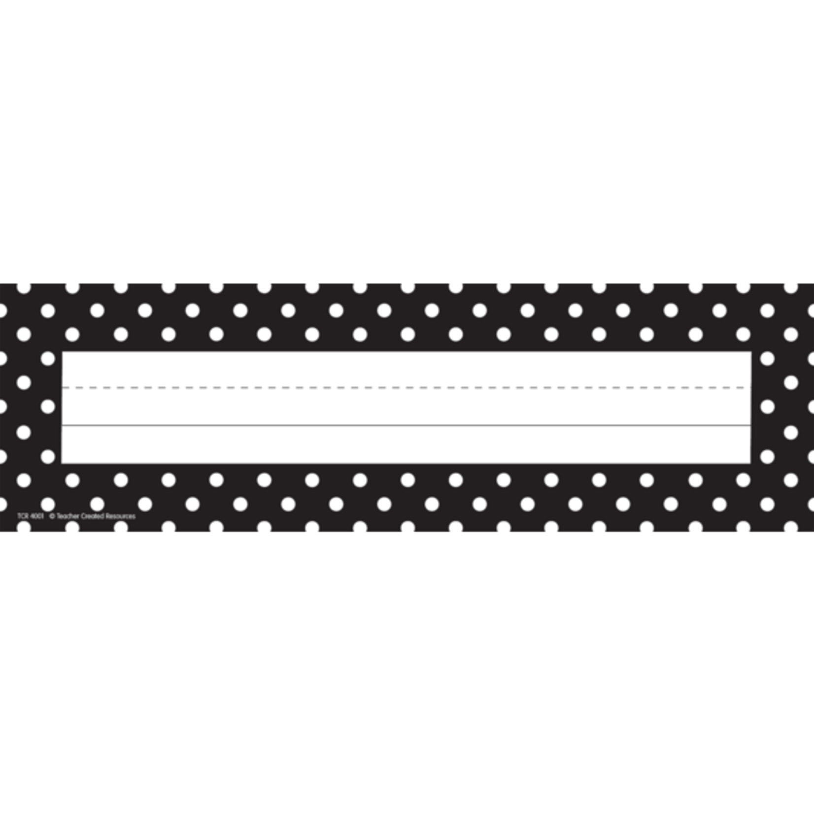 TEACHER CREATED RESOURCES Black Polka Dots Flat Name Plates