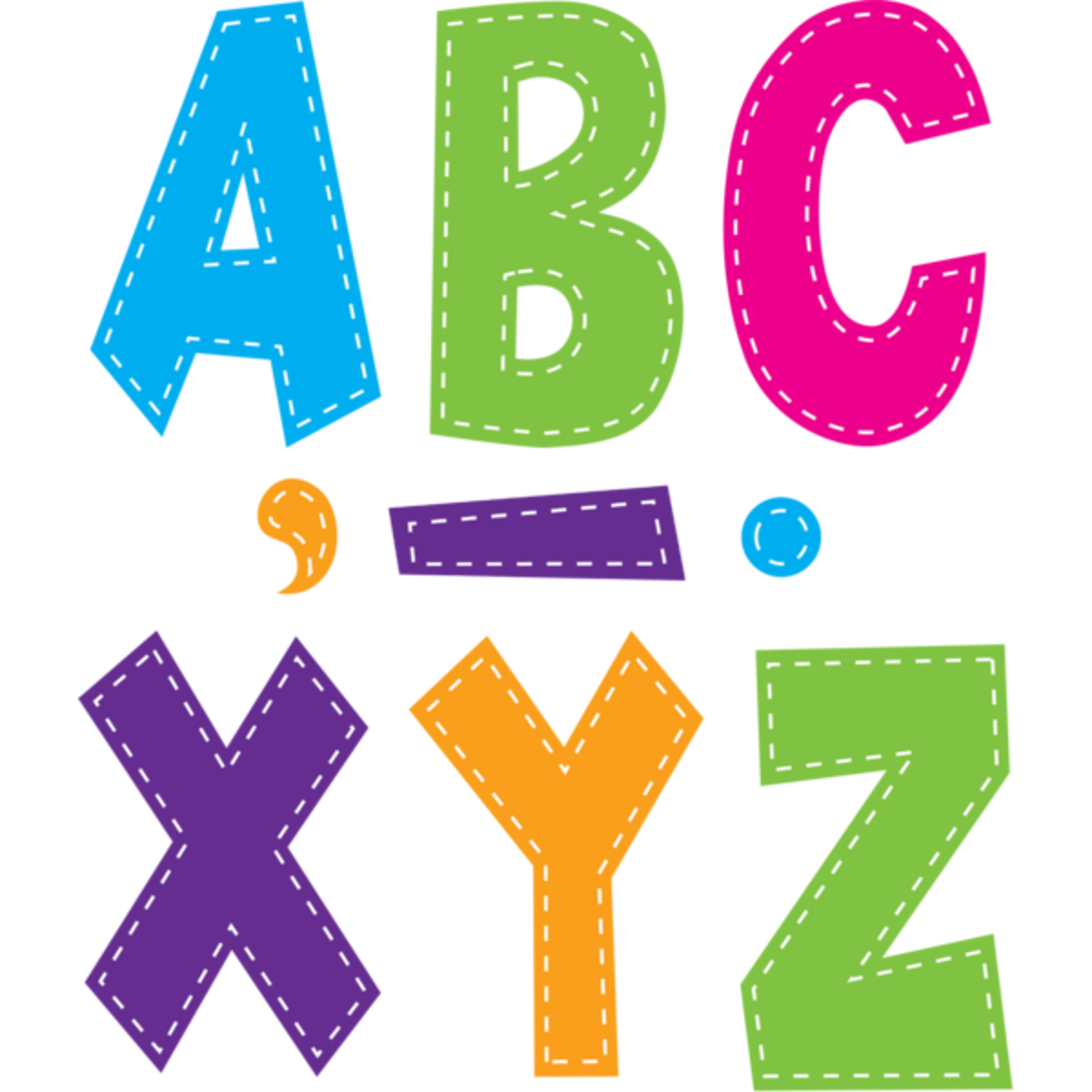 TEACHER CREATED RESOURCES Multi Bright Stitch 7" Fun Font Letters