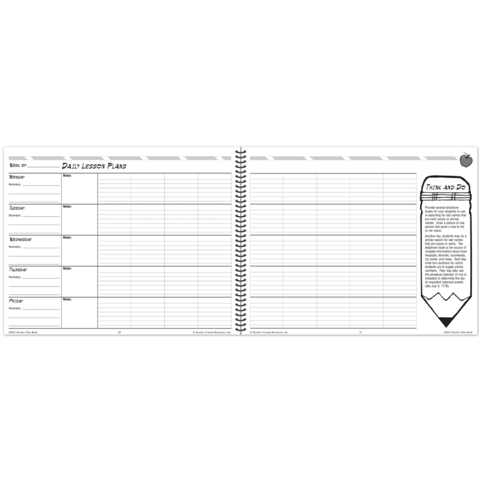 TEACHER CREATED RESOURCES Chalkboard Teacher Plan Book