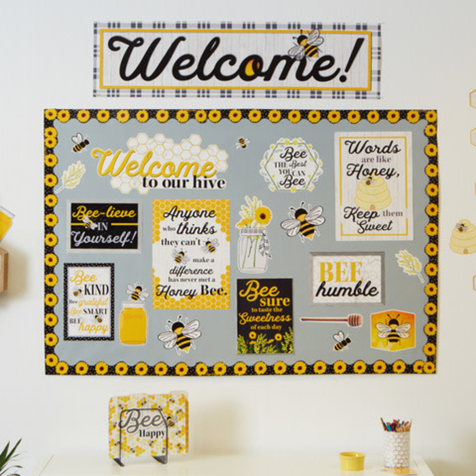 The Hive Motivational Gallery Wall Bulletin Board Set