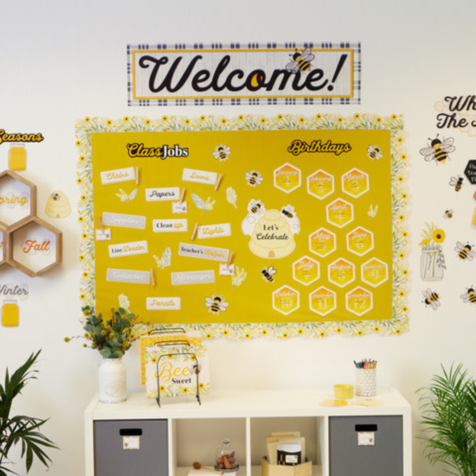 The Hive Classroom Organization Bulletin Board Set