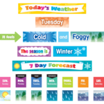 TEACHER CREATED RESOURCES Colorful Weather Pocket Chart Cards