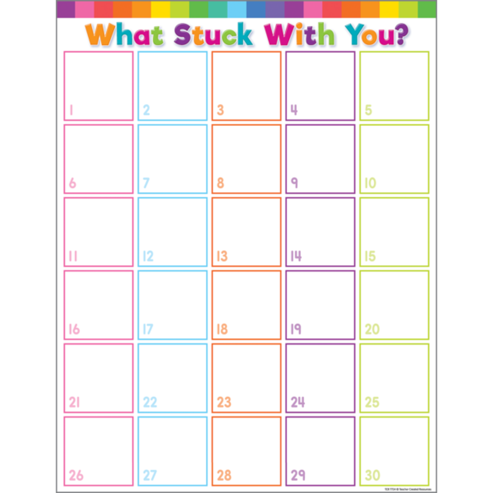 TEACHER CREATED RESOURCES Colorful What Stuck With You? Chart