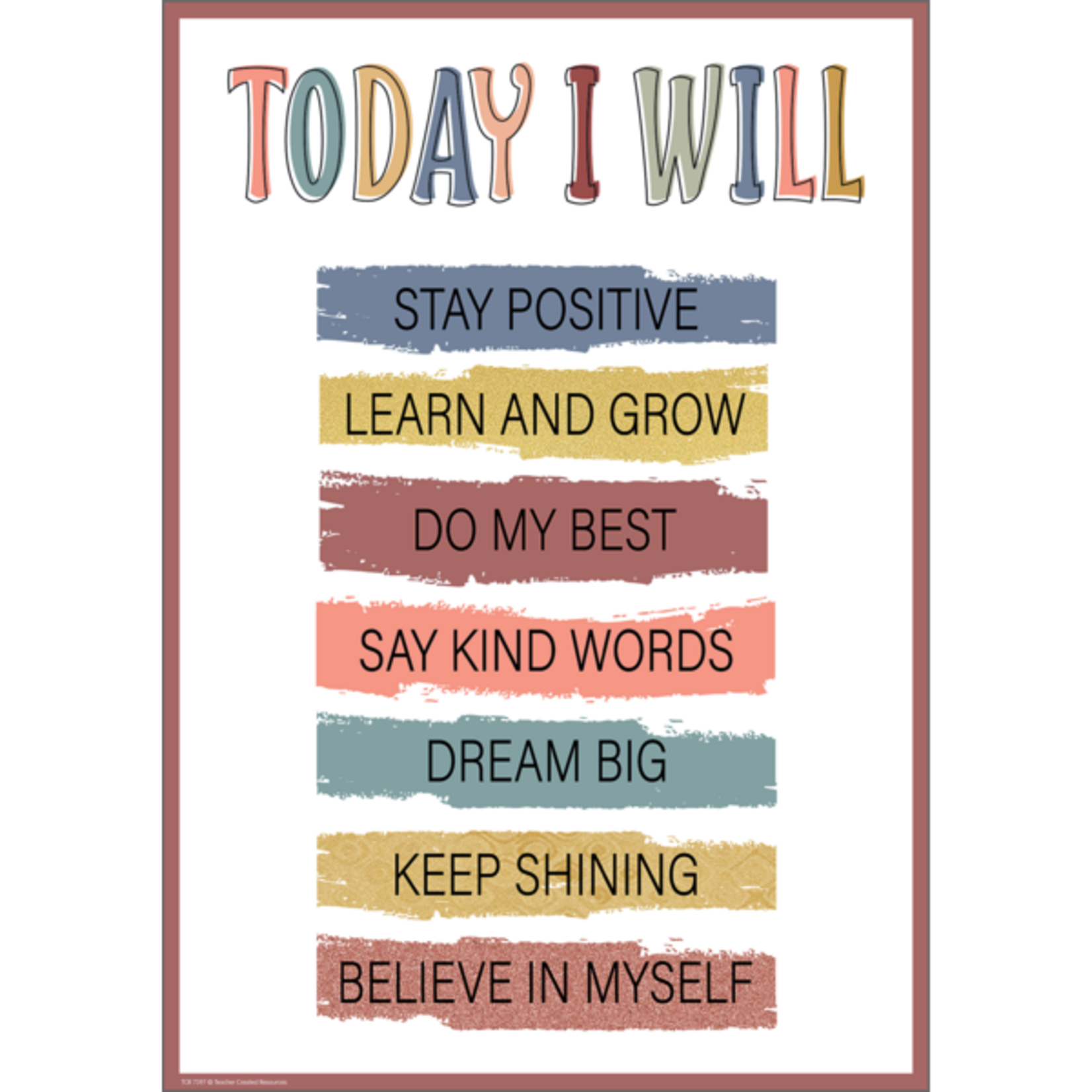 TEACHER CREATED RESOURCES Wonderfully Wild Today I Will Positive Poster