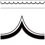TEACHER CREATED RESOURCES White with Black Scalloped Die-Cut Border Trim