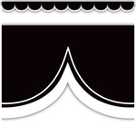 TEACHER CREATED RESOURCES Black with White Scalloped Die-Cut Border Trim