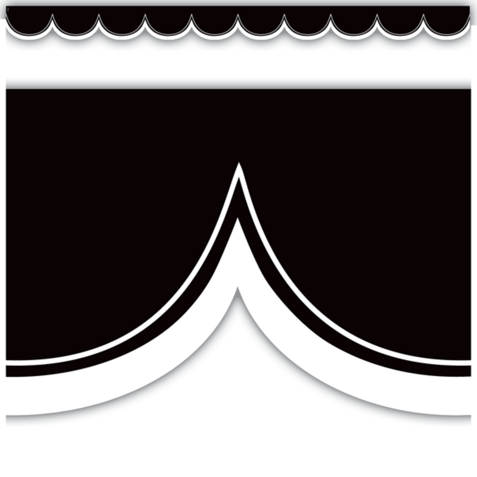 TEACHER CREATED RESOURCES Black with White Scalloped Die-Cut Border Trim