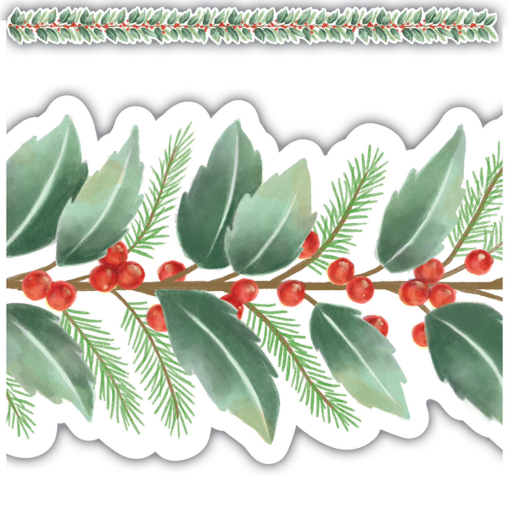 TEACHER CREATED RESOURCES Holly Die-Cut Border Trim