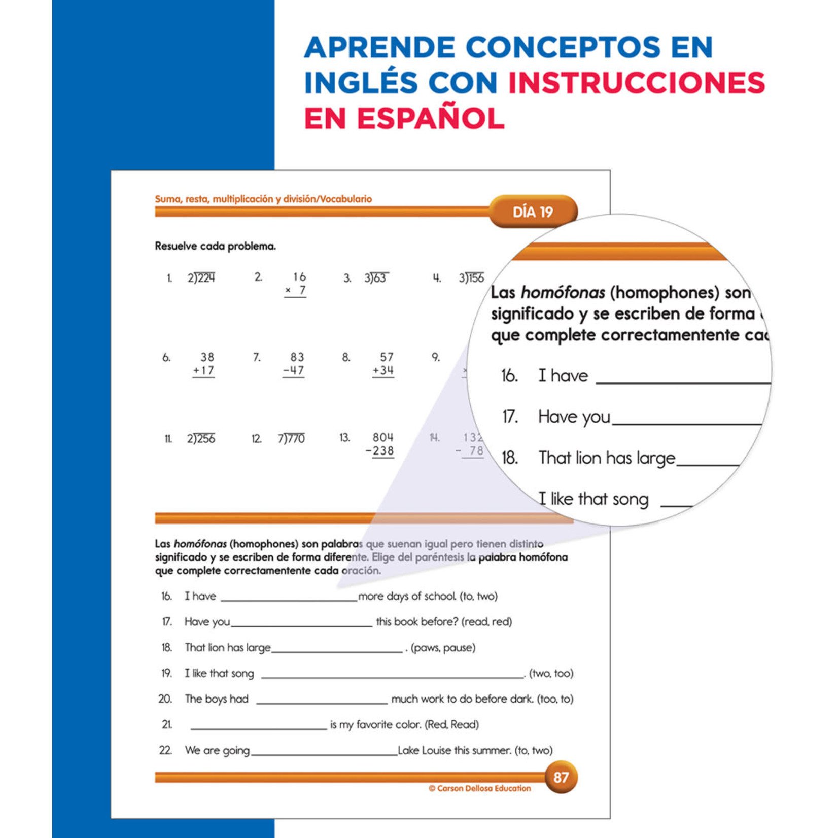 CARSON DELLOSA PUBLISHING CO Summer Bridge Activities Spanish Grade 3-4 Workbook