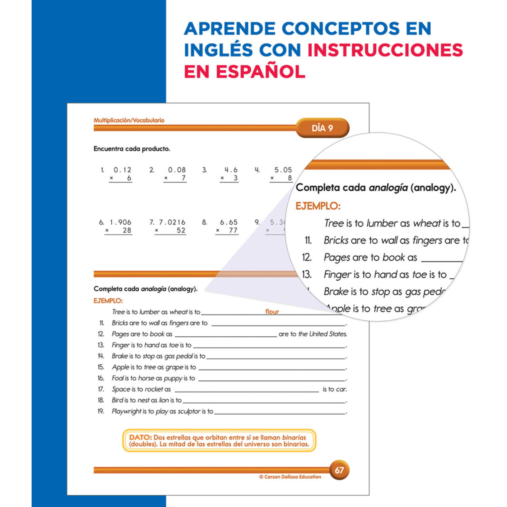 CARSON DELLOSA PUBLISHING CO Summer Bridge Activities Spanish Grade 5-6 Workbook
