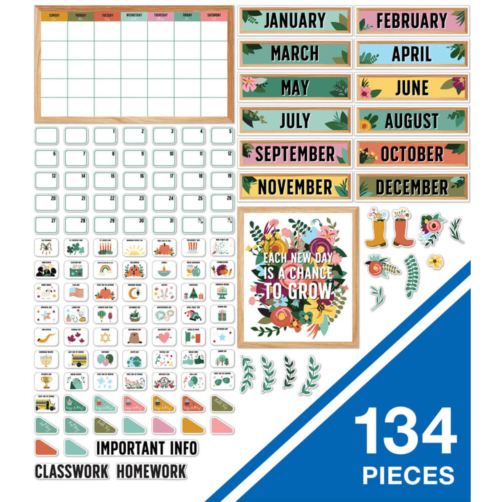 CARSON DELLOSA PUBLISHING CO Grow Together Calendar Bulletin Board Set