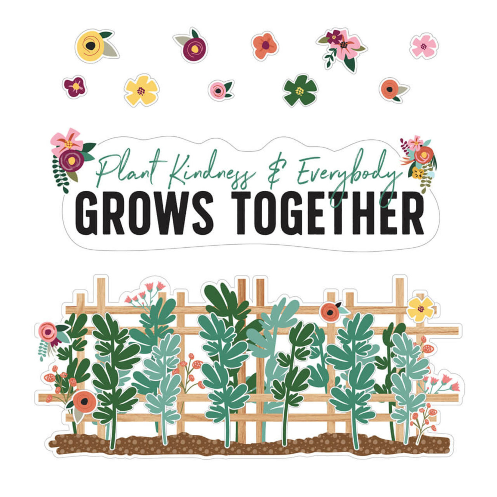 CARSON DELLOSA PUBLISHING CO Grow Together: Plant Kindness & Everybody Grows Together Bulletin Board Set