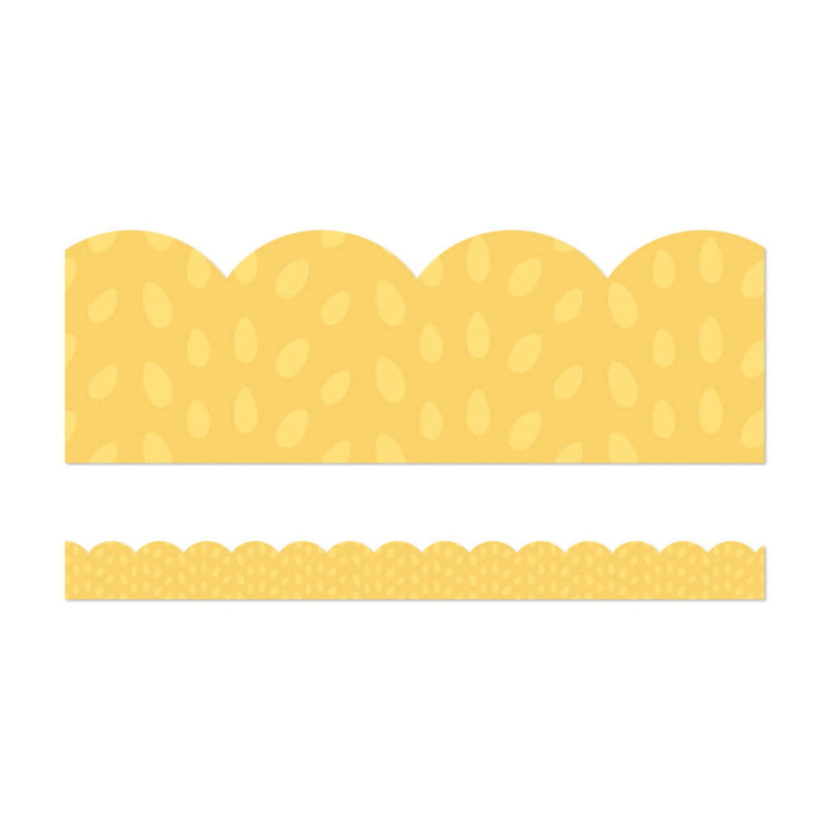 CARSON DELLOSA PUBLISHING CO Grow Together Yellow with Painted Dots Scalloped Bulletin Board Borders