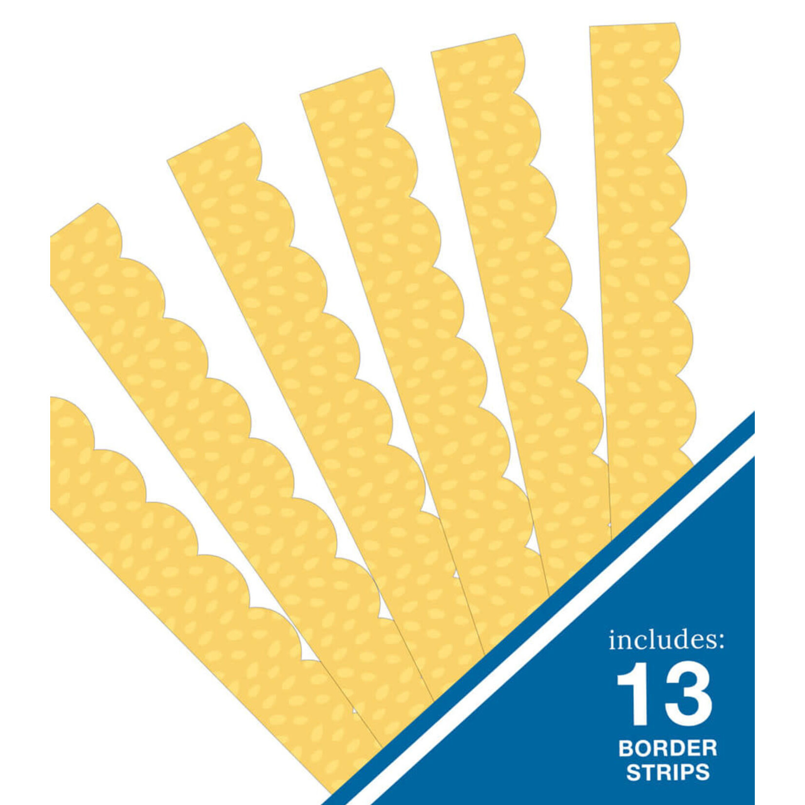 CARSON DELLOSA PUBLISHING CO Grow Together Yellow with Painted Dots Scalloped Bulletin Board Borders
