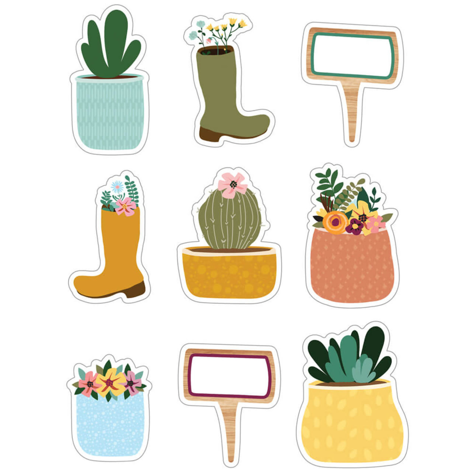 CARSON DELLOSA PUBLISHING CO Grow Together Boots, Pots, and Garden Signs Cutouts