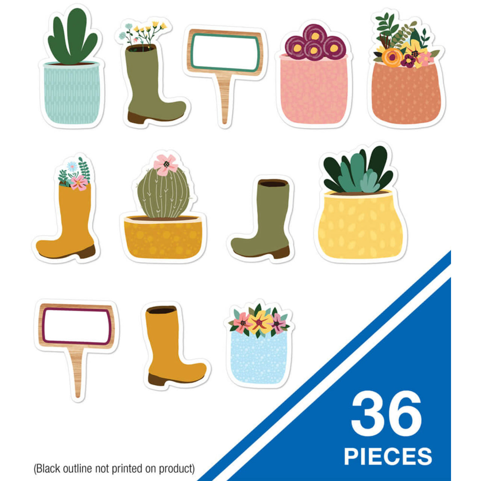 CARSON DELLOSA PUBLISHING CO Grow Together Boots, Pots, and Garden Signs Cutouts