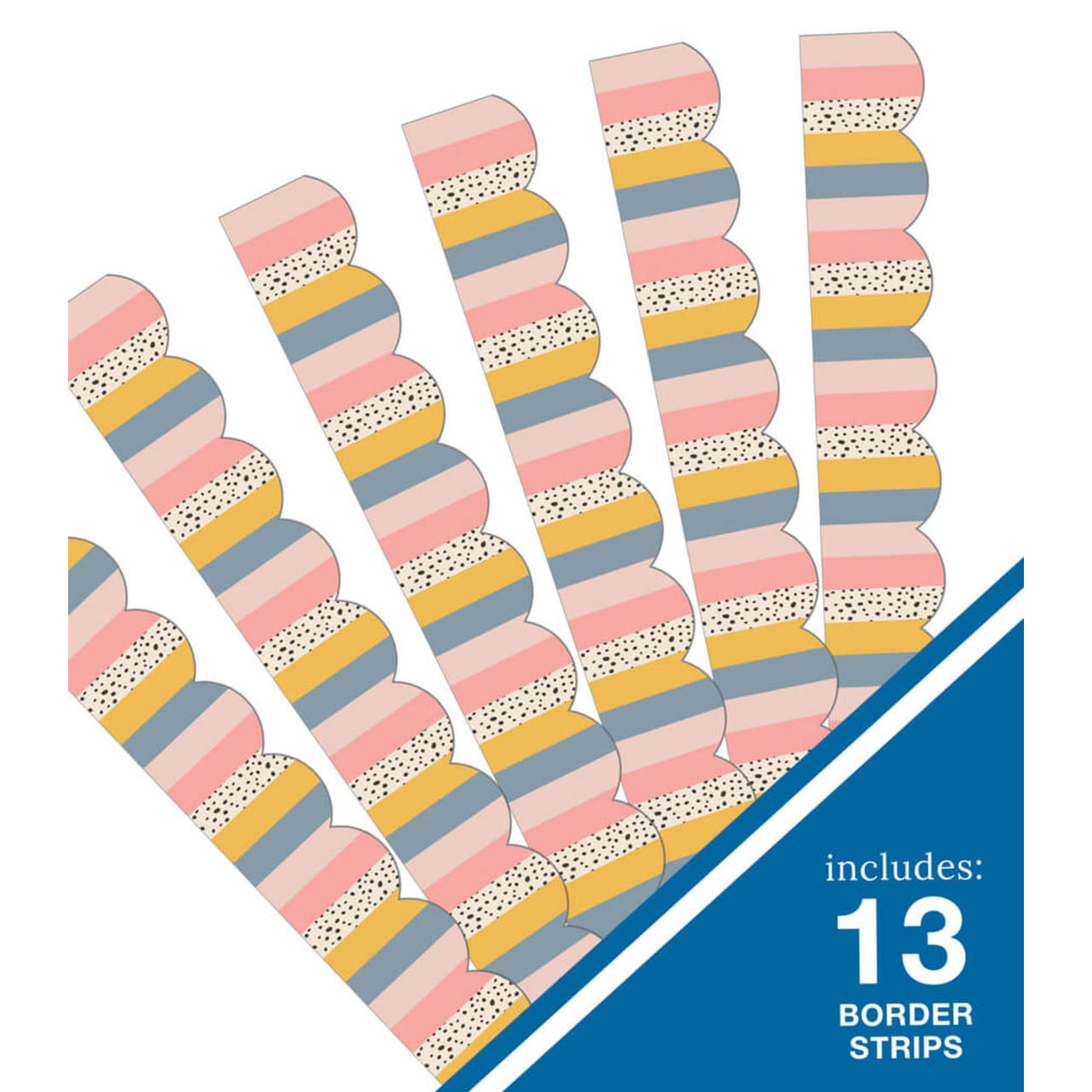 CARSON DELLOSA PUBLISHING CO Stripes Scalloped Bulletin Board Borders