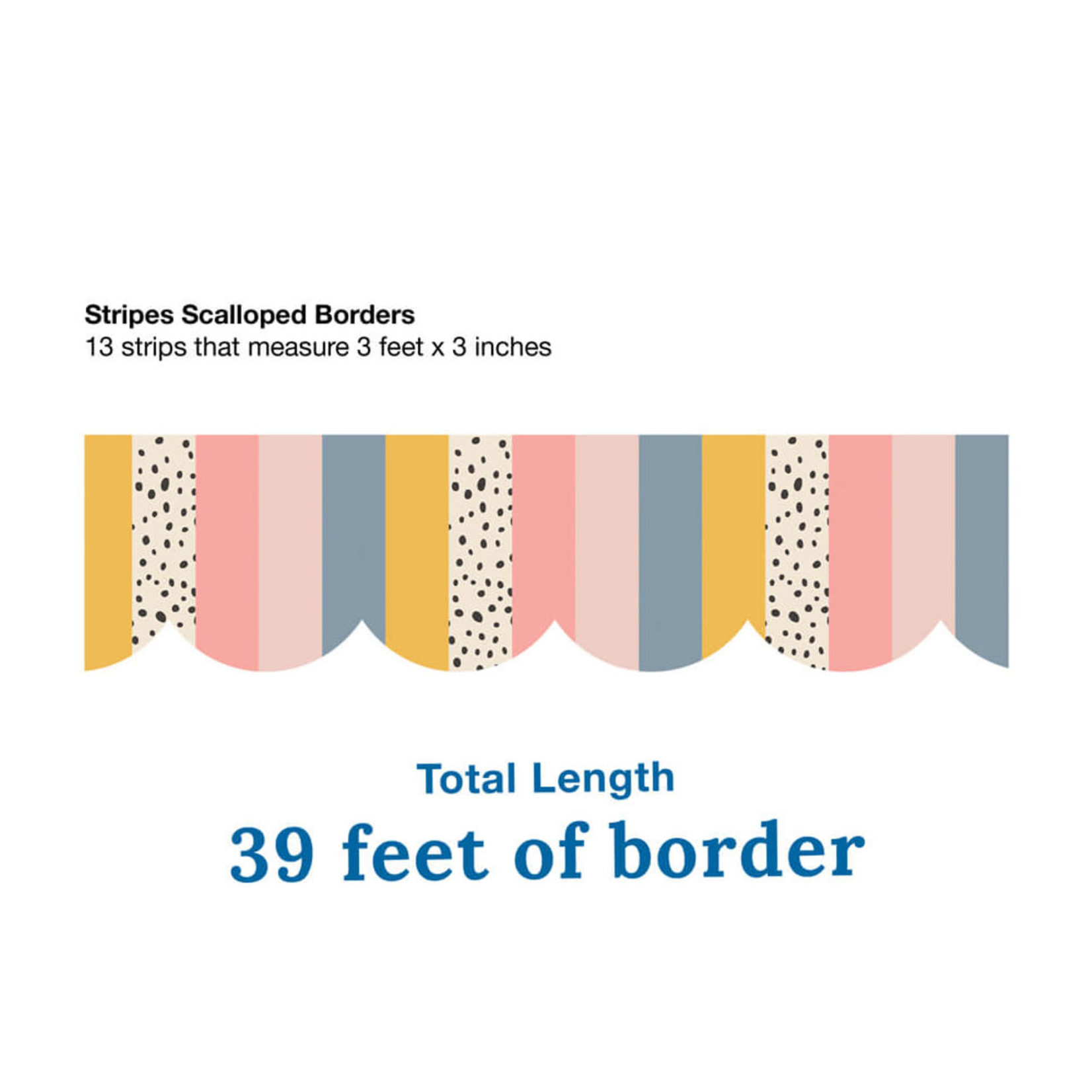 CARSON DELLOSA PUBLISHING CO Stripes Scalloped Bulletin Board Borders