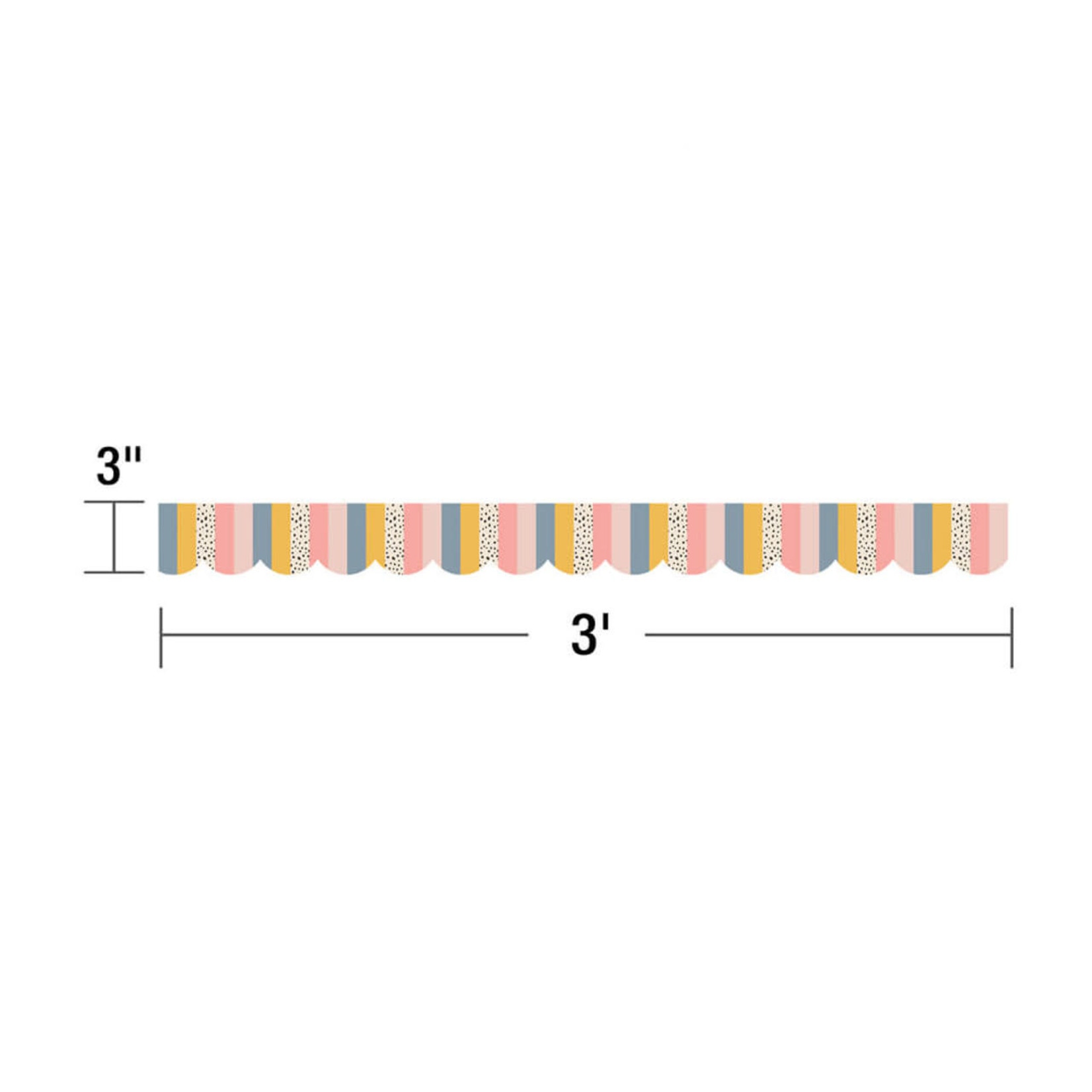CARSON DELLOSA PUBLISHING CO Stripes Scalloped Bulletin Board Borders