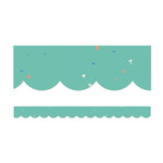 CARSON DELLOSA PUBLISHING CO Speckled Teal Scalloped Bulletin Board Borders