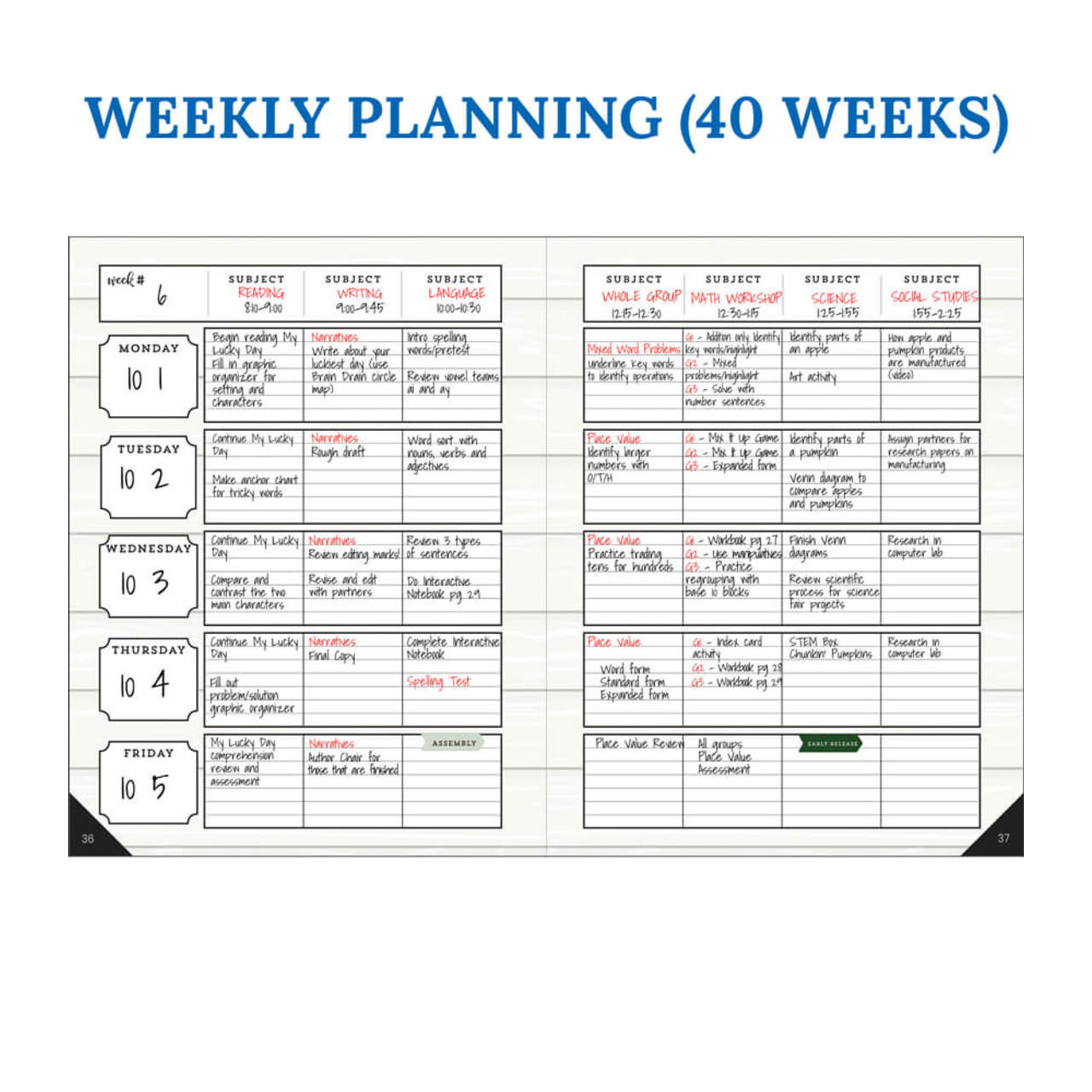 CARSON DELLOSA PUBLISHING CO Farmhouse Teacher Planner