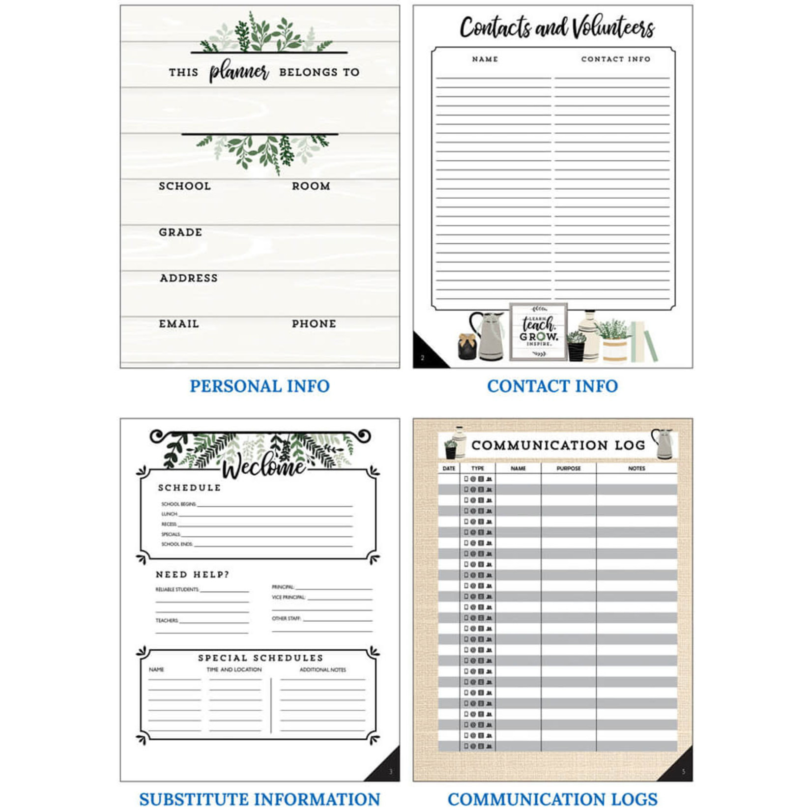 CARSON DELLOSA PUBLISHING CO Farmhouse Teacher Planner