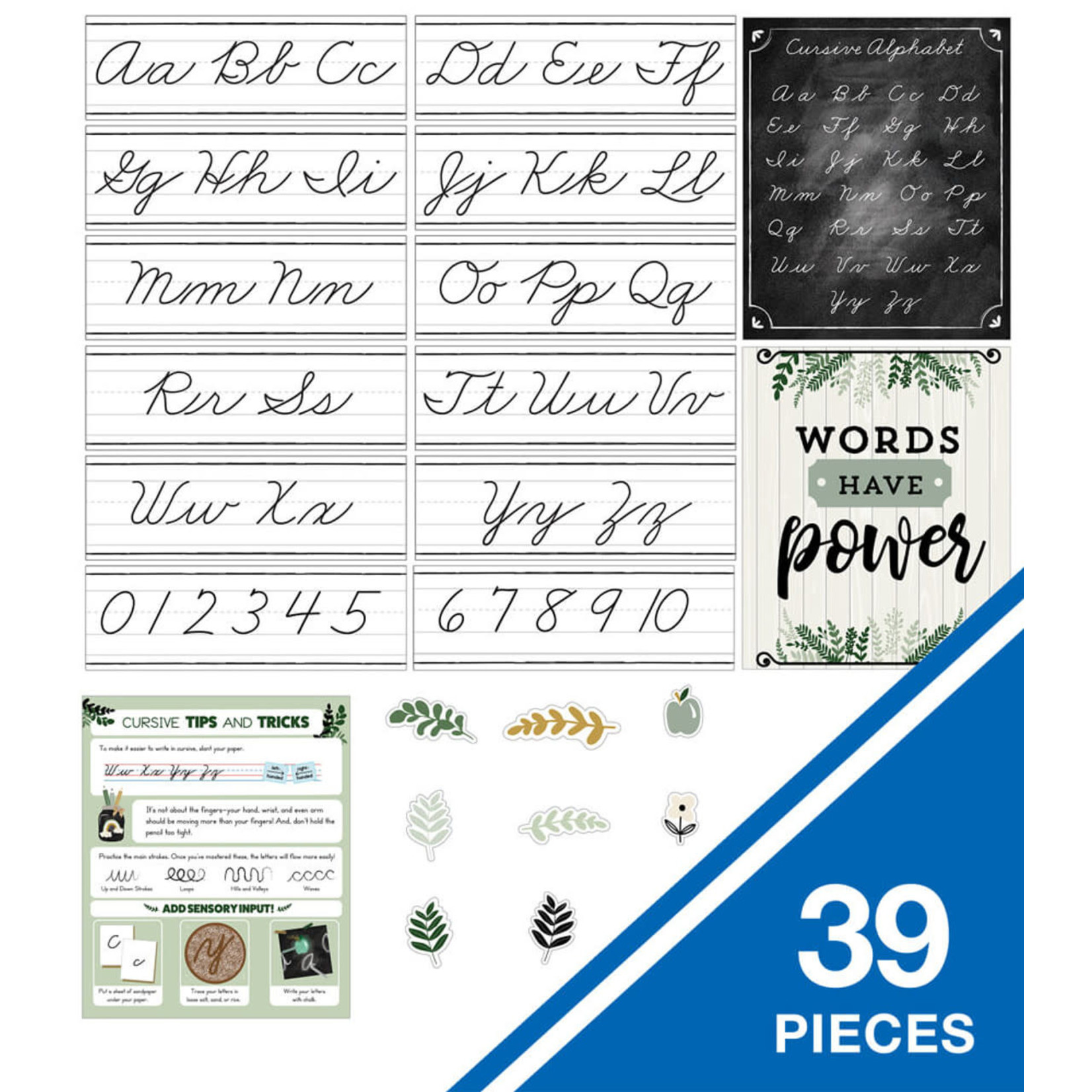 CARSON DELLOSA PUBLISHING CO Farmhouse Alphabet Line: Cursive Bulletin Board Set Grade 2-5