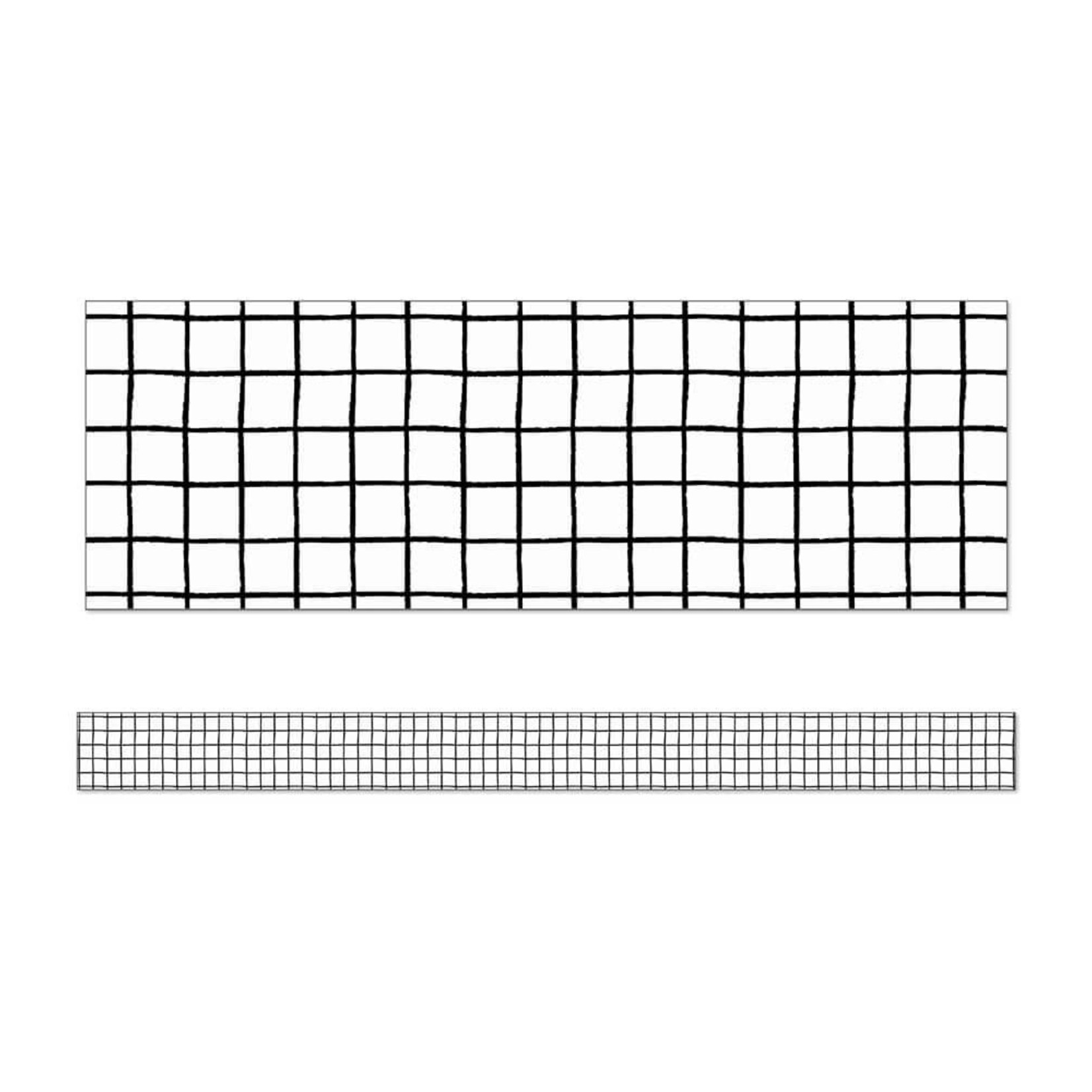 CARSON DELLOSA PUBLISHING CO Black & White Grid Straight Bulletin Board Borders