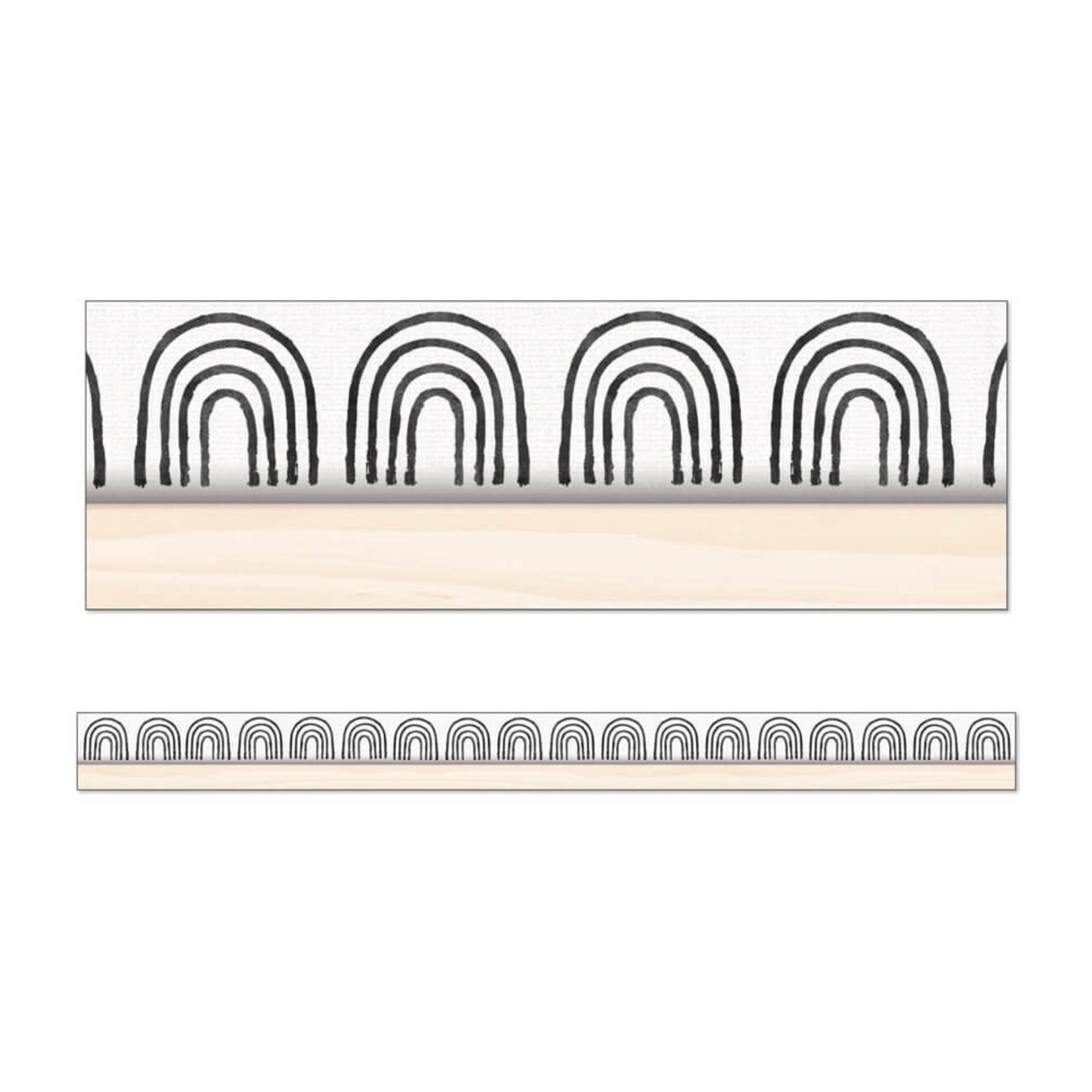 CARSON DELLOSA PUBLISHING CO Creatively Inspired Black & White Rainbows Straight Bulletin Board Borders