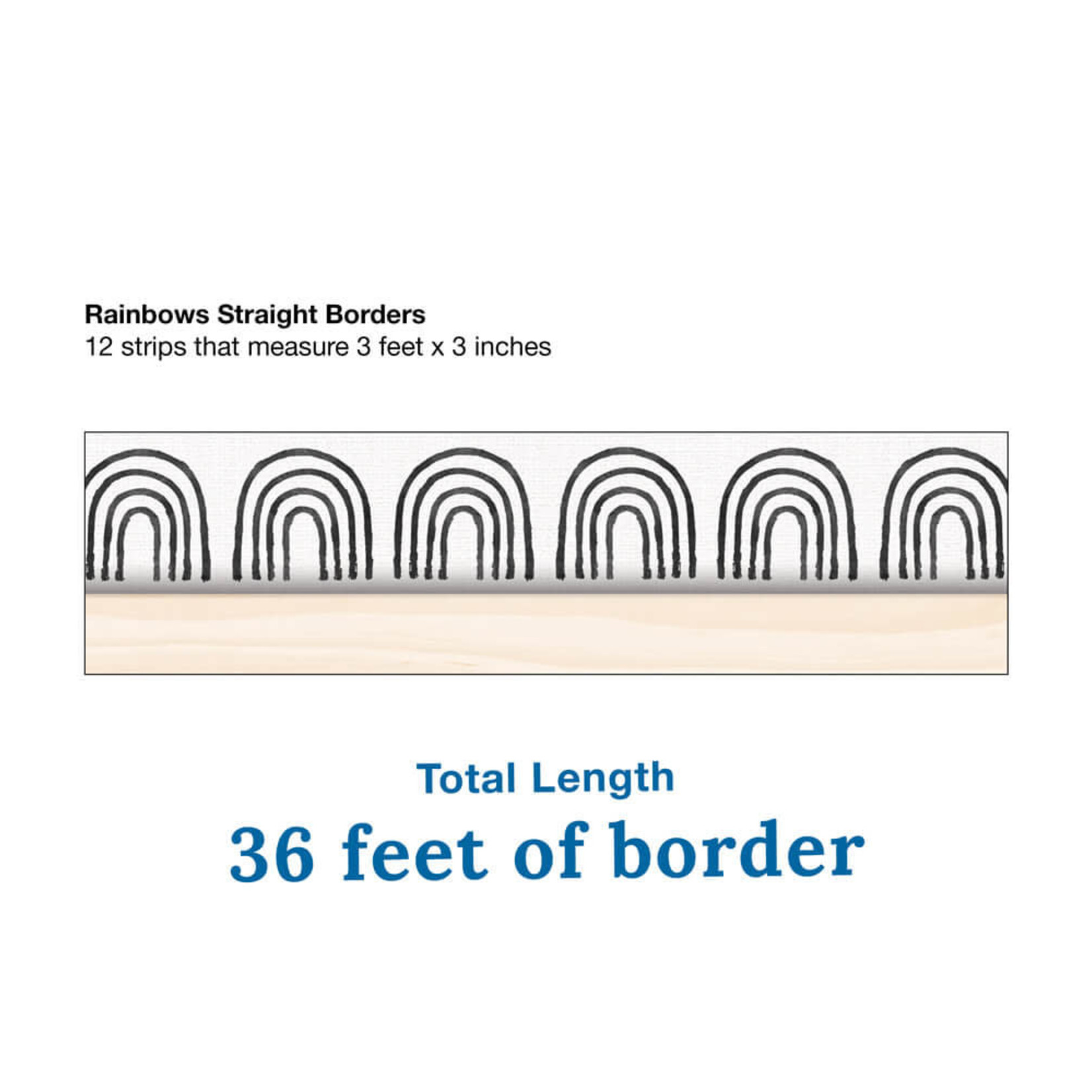 CARSON DELLOSA PUBLISHING CO CLM Creatively Inspired Black & White Rainbows Straight Bulletin Board Borders