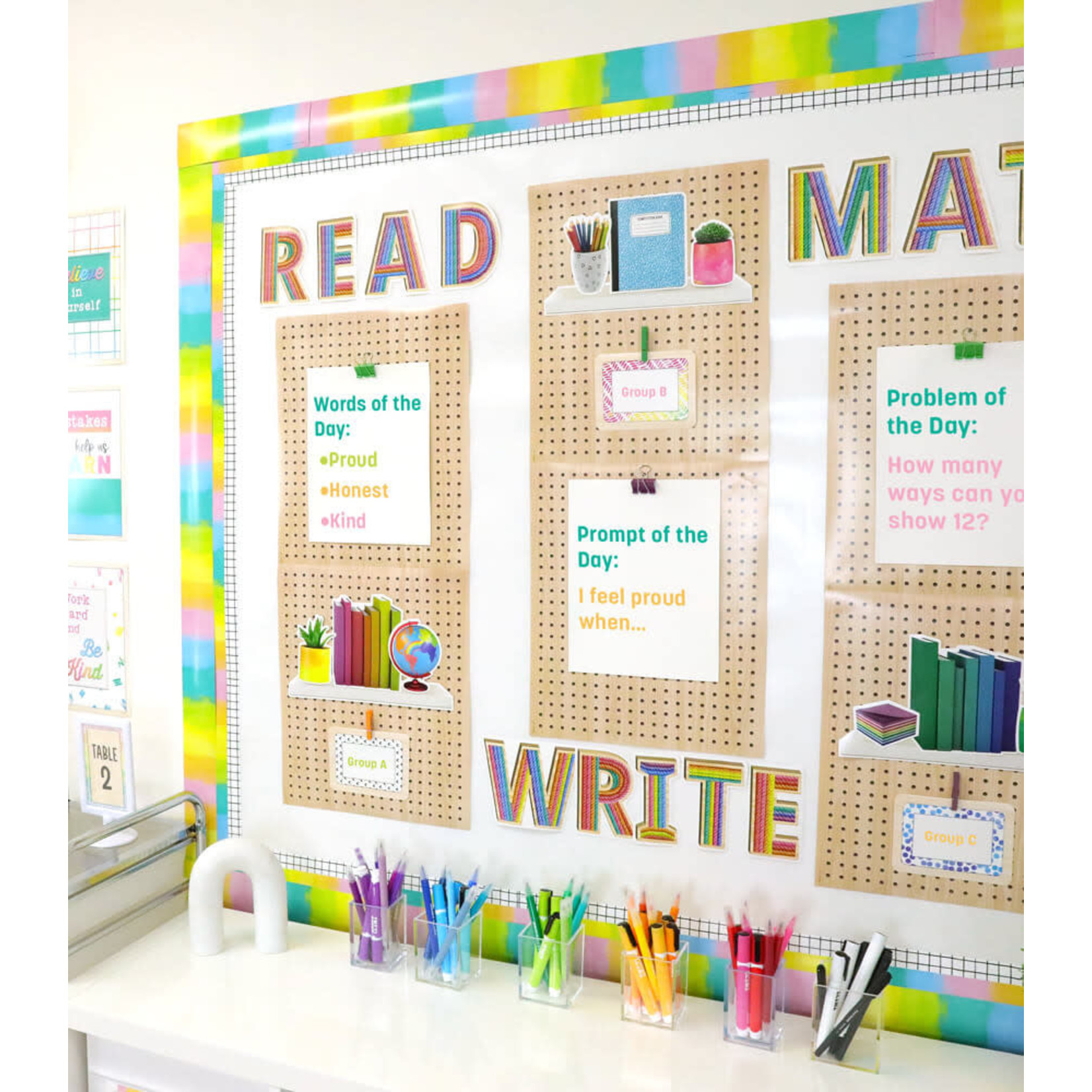 CARSON DELLOSA PUBLISHING CO Creatively Inspired Watercolor Straight Bulletin Board Borders