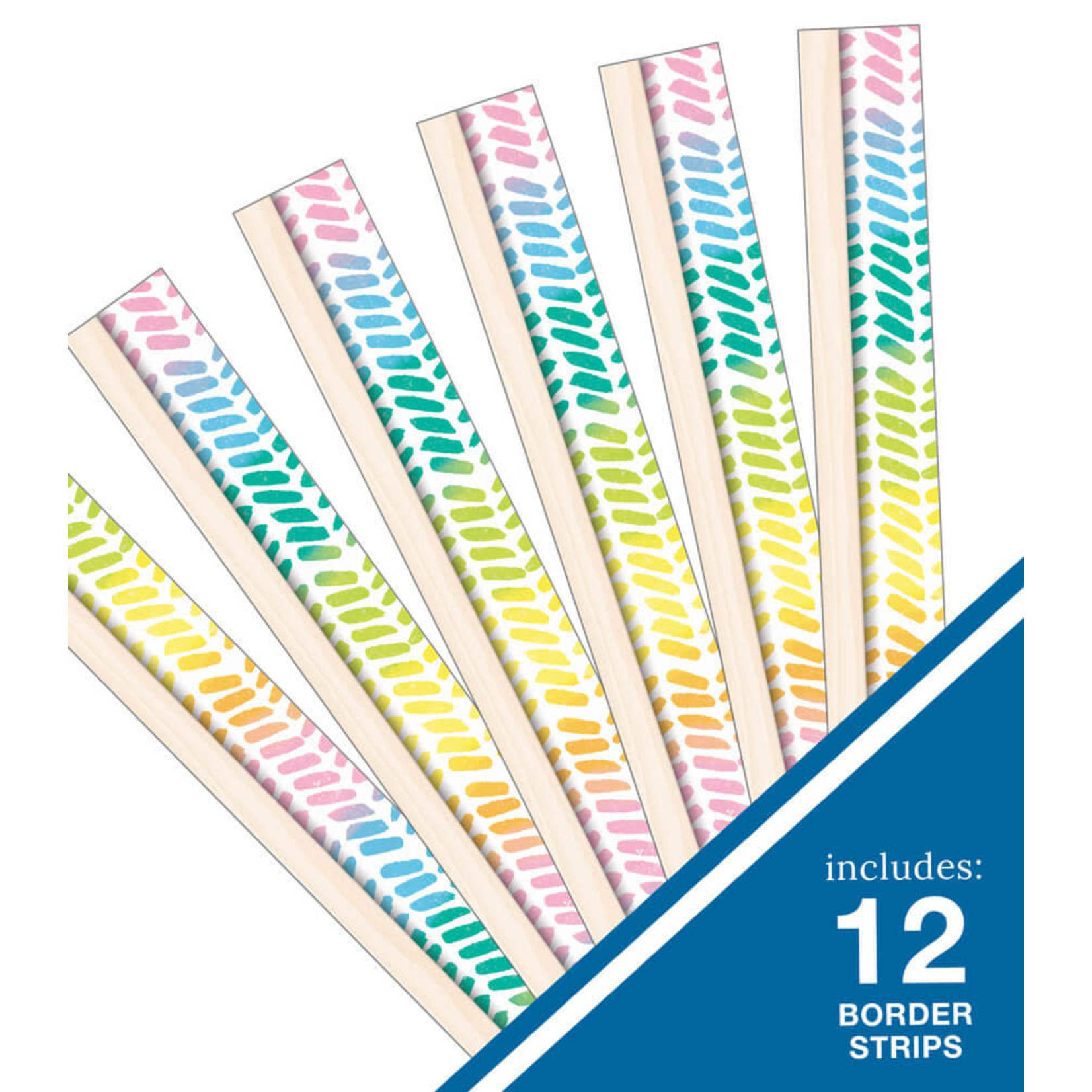 CARSON DELLOSA PUBLISHING CO Creatively Inspired Watercolor Chevron Straight Bulletin Board Borders