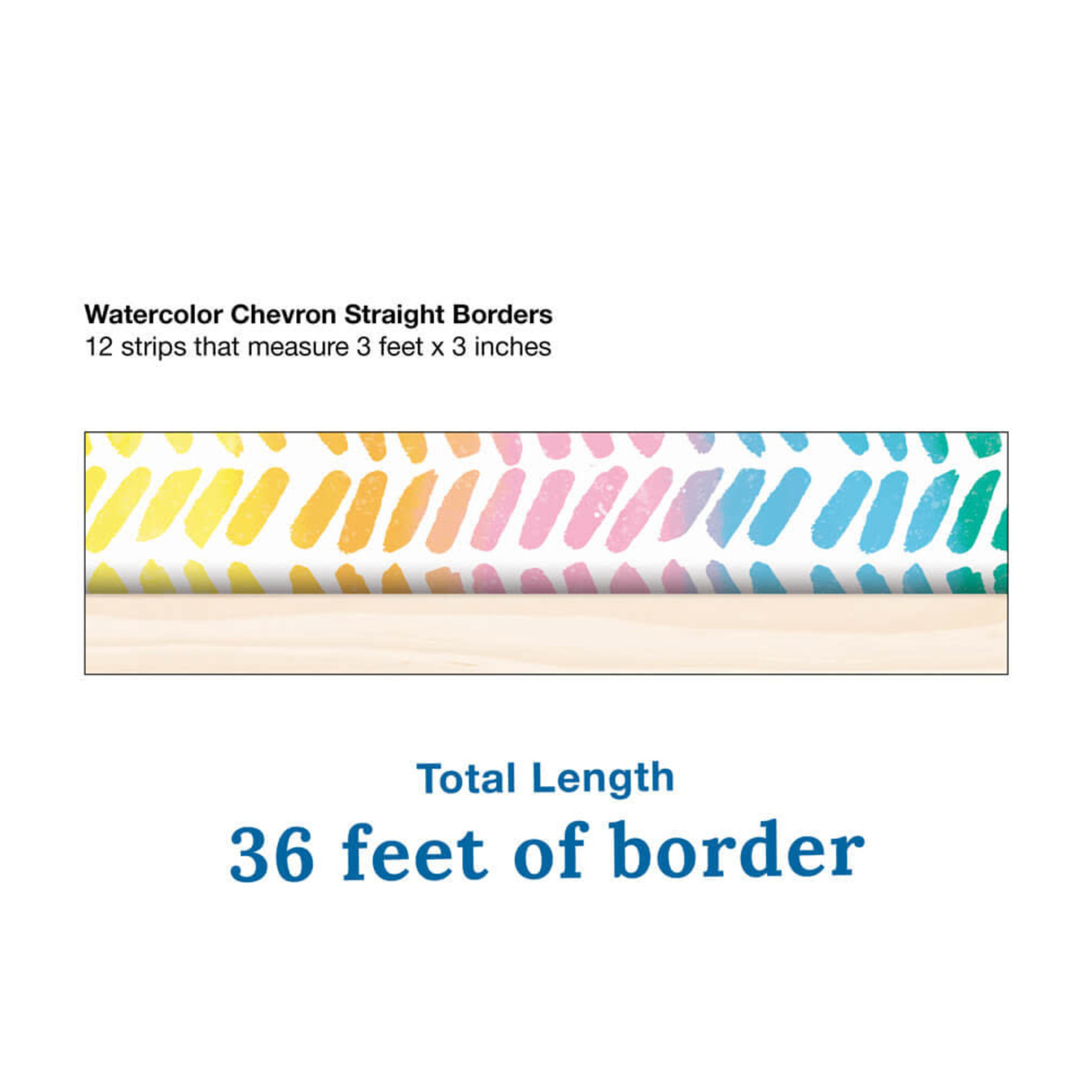 CARSON DELLOSA PUBLISHING CO Creatively Inspired Watercolor Chevron Straight Bulletin Board Borders