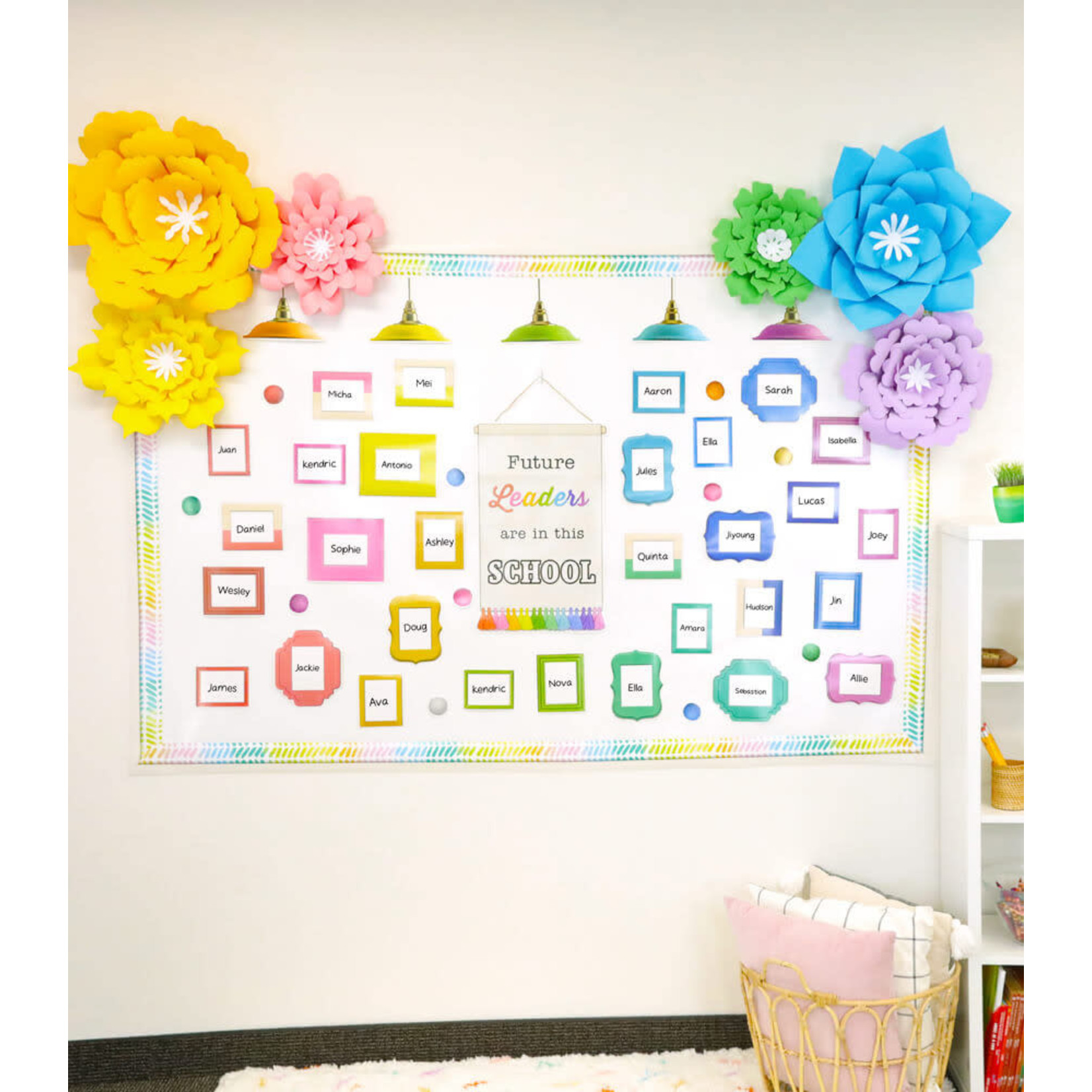 CARSON DELLOSA PUBLISHING CO Creatively Inspired Watercolor Chevron Straight Bulletin Board Borders