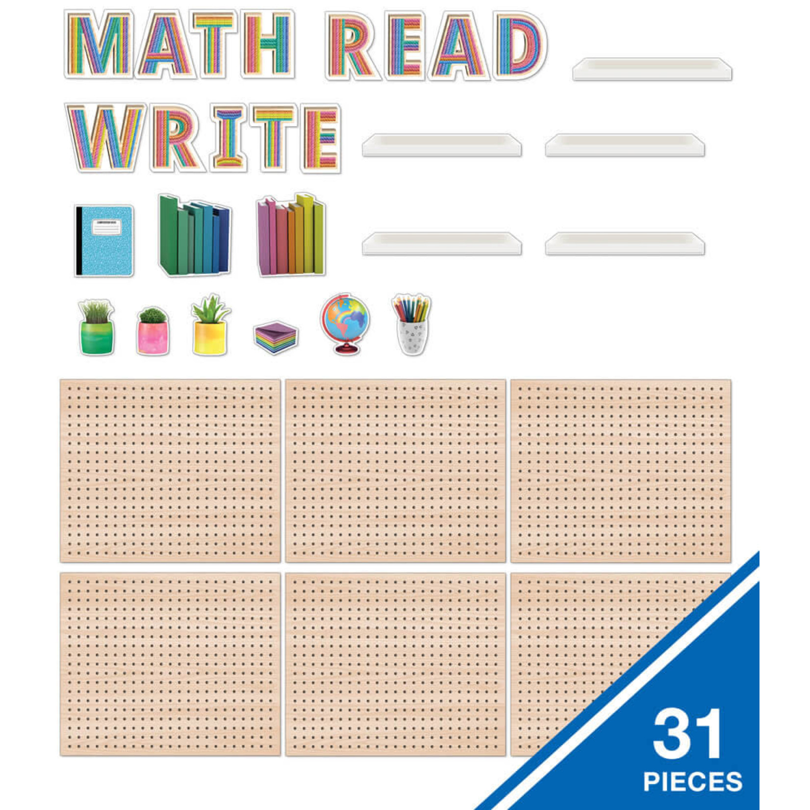 CARSON DELLOSA PUBLISHING CO Creatively Inspired Subject Pegboards Bulletin Board Set