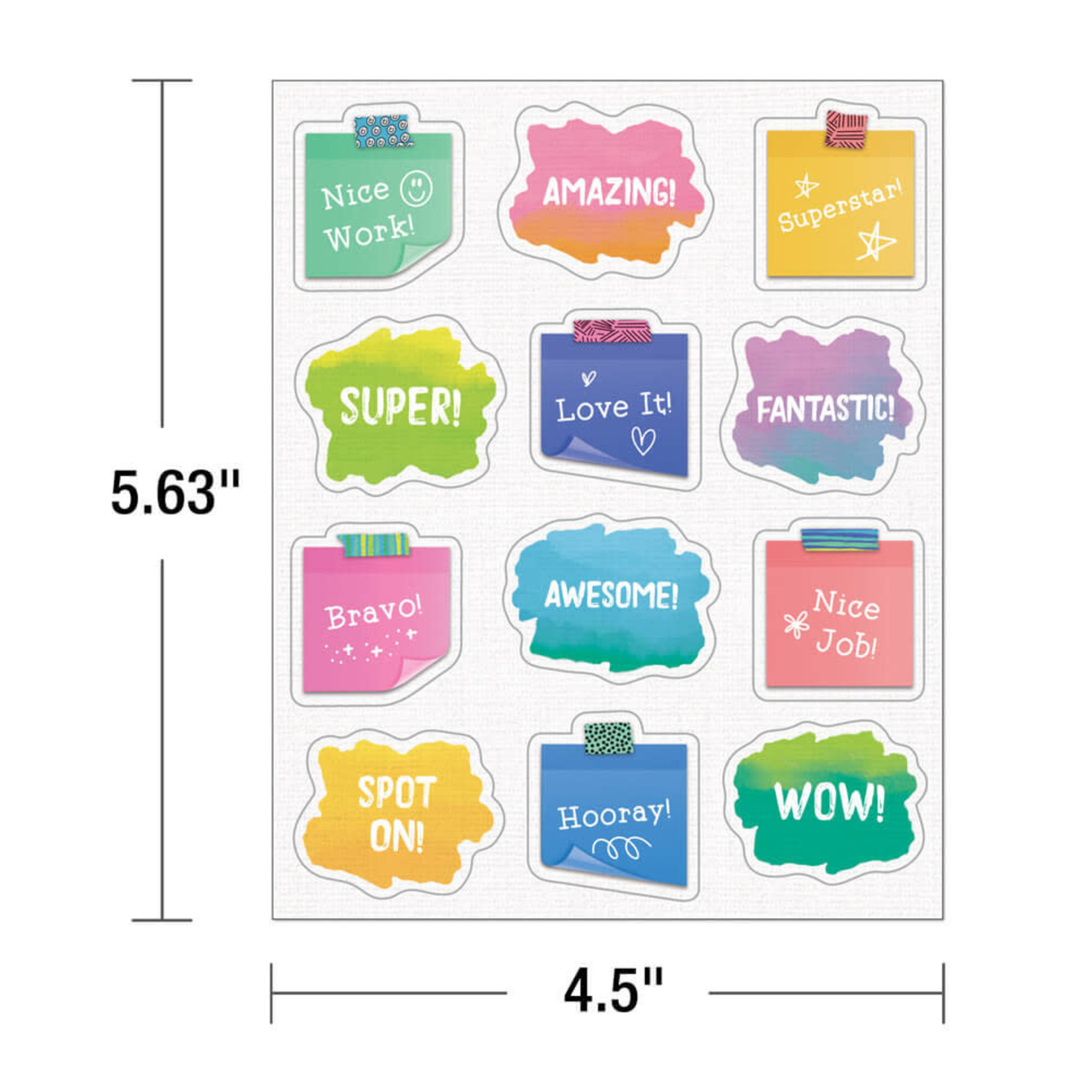 CARSON DELLOSA PUBLISHING CO Creatively Inspired Doodle Motivational Shape Stickers