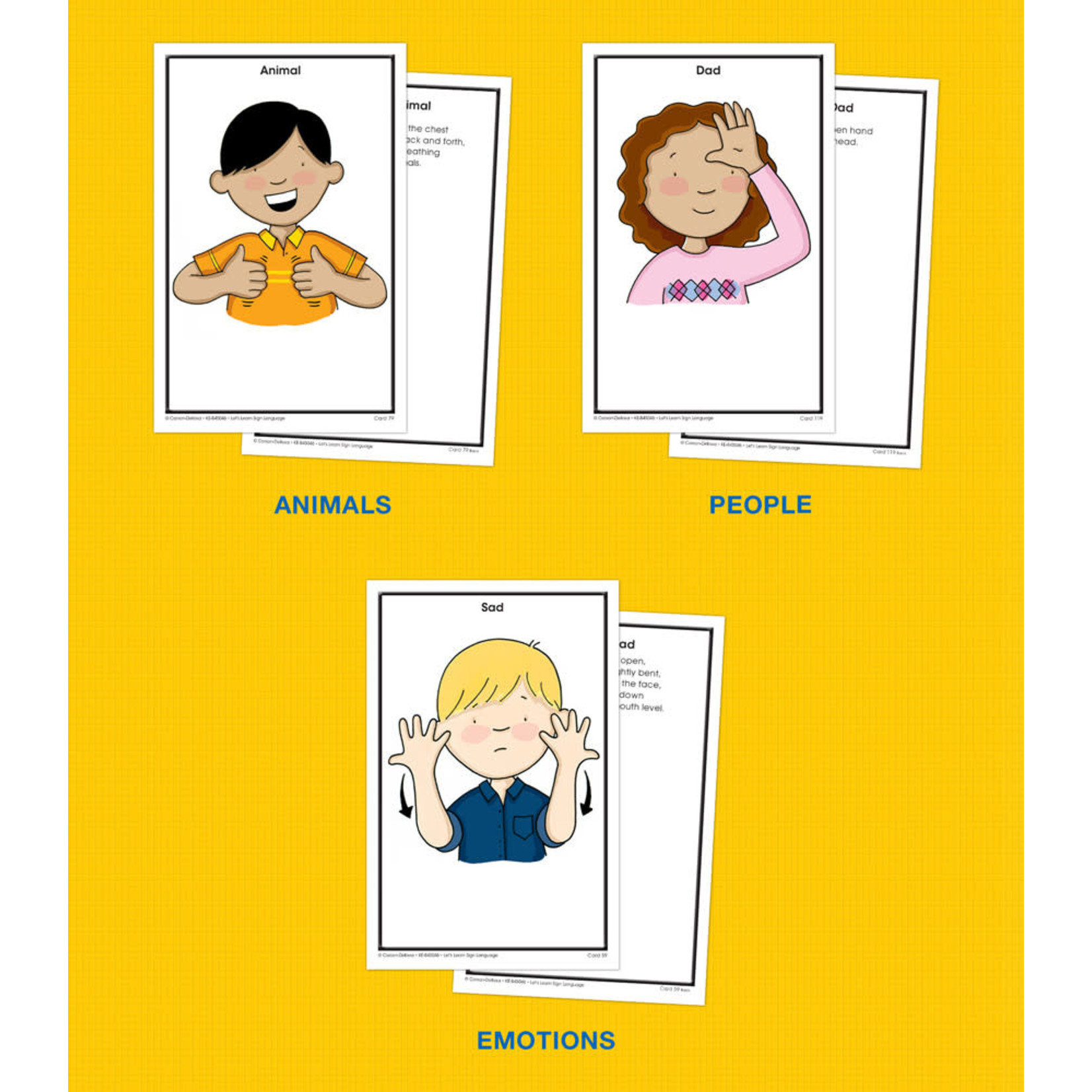 CARSON DELLOSA PUBLISHING CO Let's Learn Sign Language Learning Cards Grade PK-2