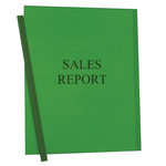 Vinyl Report Covers with Binding Bars, Green, matching binding bars, 11 x 8 1/2