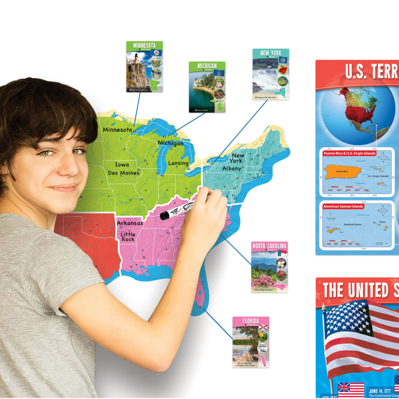 TREND ENTERPRISES INC The United States Wipe-Off Learning Set