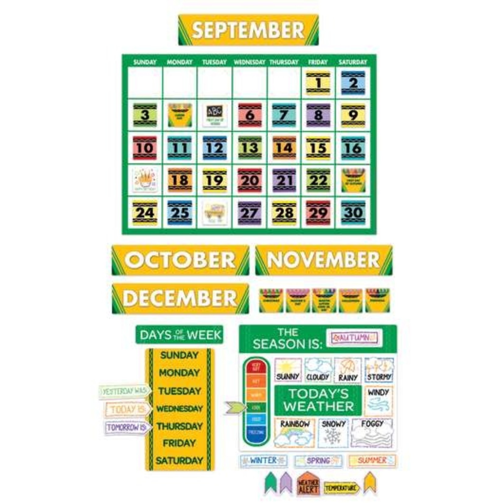 Crayola® Calendar Bulletin Board Set