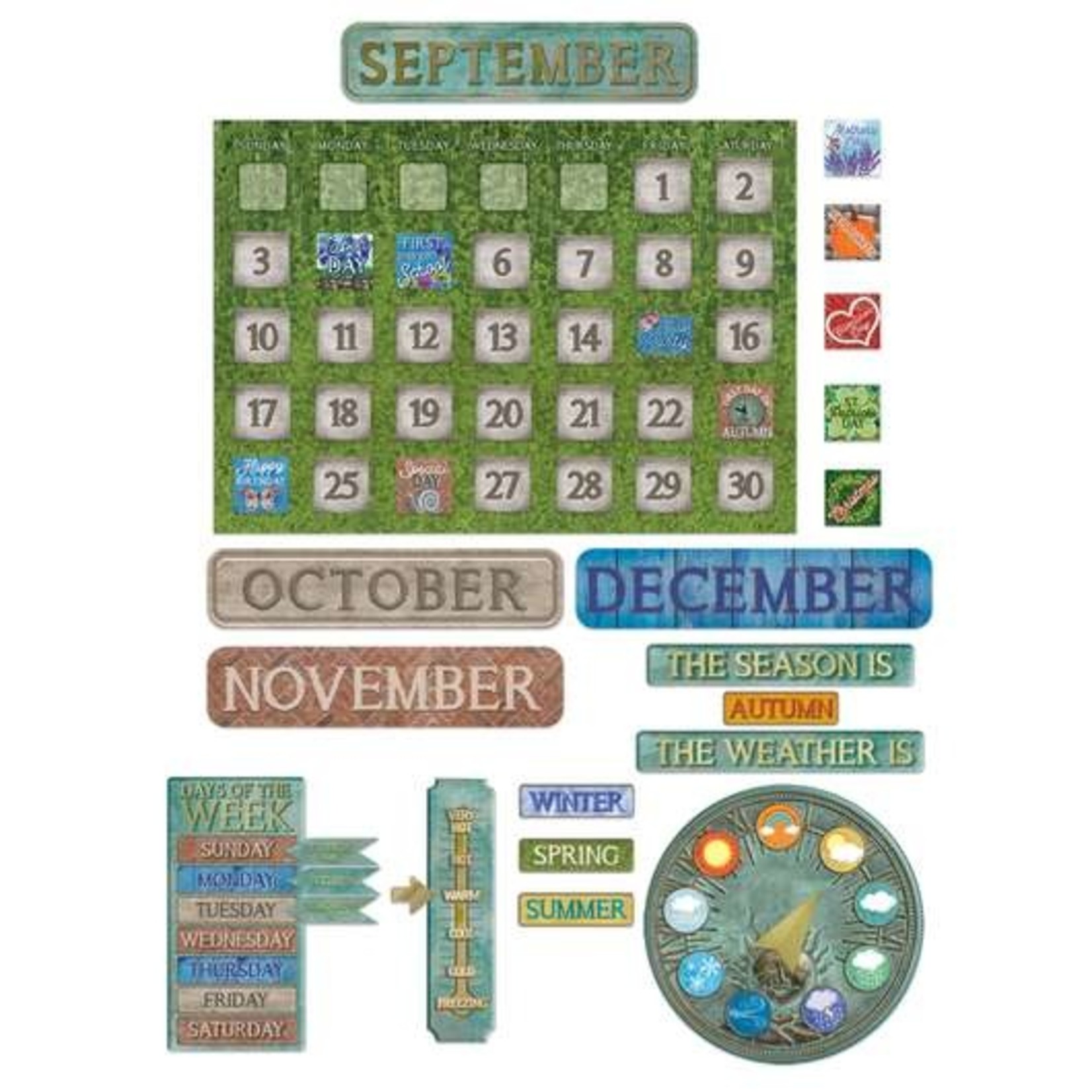 Curiosity Garden Calendar Bulletin Board Set