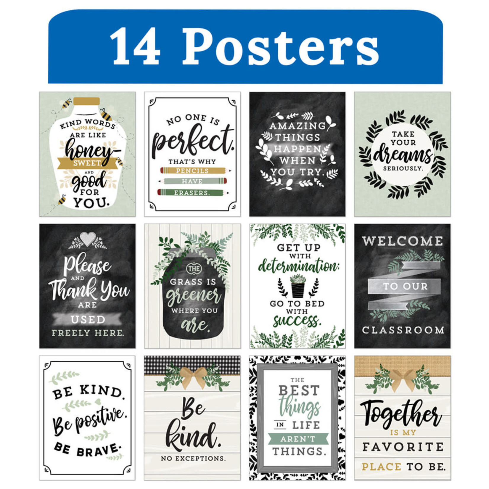 CARSON DELLOSA PUBLISHING CO Mini Posters: Farmhouse Poster Set