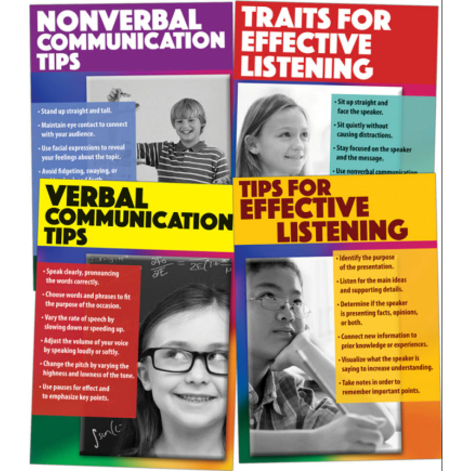 CARSON DELLOSA PUBLISHING CO Speaking & Listening Effectively Chart Set Grade 5-8